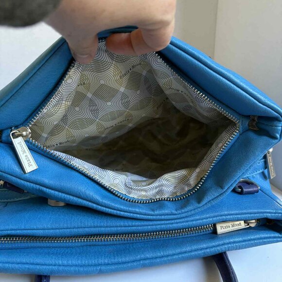 Pixie Mood Vegan Leather Handbag Teal and Dark Blue - Picture 10 of 16